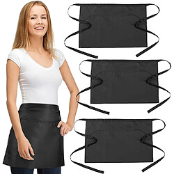 Vendos85 Tablier unisexe noir 39 x 62 cm avec 3 poches