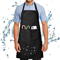 Vendos85 Tablier de cuisine imperméable 80 x 70 cm noir