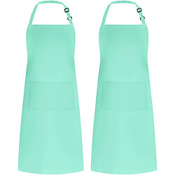 Vendos85 Grand tablier de cuisine unisexe avec poches vert clair