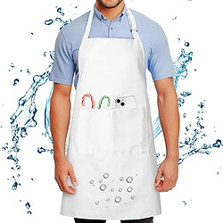 Vendos85 Tablier de cuisine imperméable 80 x 70 cm blanc