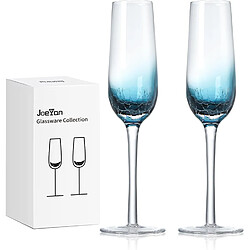 Vendos85 Flûtes à champagne bleues soufflées à la main