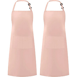 Vendos85 Tablier en coton 68 x 84 cm rose poudré