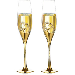 Vendos85 Flûtes Champagne en Forme de Cœur – Lot de 2 pcs