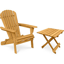 ICONIK INTERIOR Pack Chaise d'extérieur et Table d'extérieur et de jardin - Bois - Alana Bleu pas cher