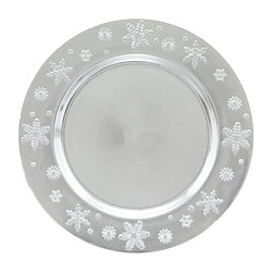 Atmosphera Assiette de Présentation Flocon 33cm Argent