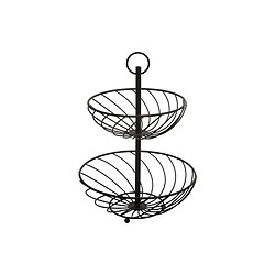 Five Simply Smart Corbeille à Fruits 2 Niveaux Torsade 34cm Noir