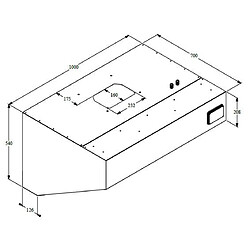 Hotte Murale avec Moteur Profondeur 950 - L 1000 à 3000 mm - Combisteel