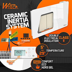 Avis Warm Tech Radiateur inertie céramique avec façade en verre 1500 W - IP24 - NF - Fil pilote 6 ordres