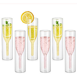 Vendos85 Flûtes Champagne Double Paroi en Verre Borosilicate – 6 pcs