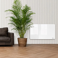 Warm Tech Radiateur inertie céramique avec façade en verre 1500 W - IP24 - NF - Fil pilote 6 ordres pas cher