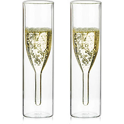 Vendos85 Flûtes à champagne double paroi en verre borosilicate