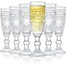 Vendos85 Lot de 6 flûtes à champagne en verre – Élégantes et durables