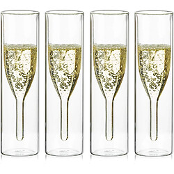 Vendos85 4 Flûtes à champagne double paroi – Verre borosilicate