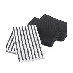 Paris Prix Lot de 3 Torchons Microfibre Cuistot 40cm Noir