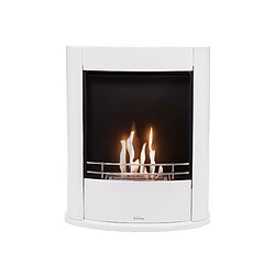 Purline Cheminée à l'éthanol au sol en acier blanc