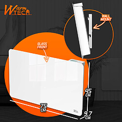Acheter Warm Tech Radiateur inertie céramique avec façade en verre 1500 W - IP24 - NF - Fil pilote 6 ordres
