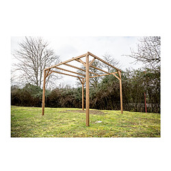 Pergola en bois thermo chauffé 8.88 m² sans couverture - TH3030 - Thonon - HABRITA