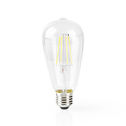 Nedis Ampoule à Filament Connectée Wi-Fi LED 5W 500lm E27 Format ST64 Transparent