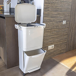 Poubelle tri sélectif avec roulettes 45l - BAT-G3150 - Valoris - KITCHEN MOVE pas cher