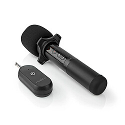 Nedis Kit Microphone sans Fil Cardioïde 20 Canaux avec Contrôle du Volume Noir