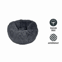 Toilinux Coussin doux et rond Snow pour chien et chat - Gris anthracite - Diam 55 cm pas cher