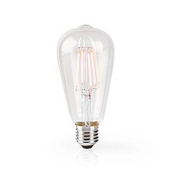Nedis Ampoule à Filament Connectée Wi-Fi LED 5W 500lm E27 Format ST64 Transparent