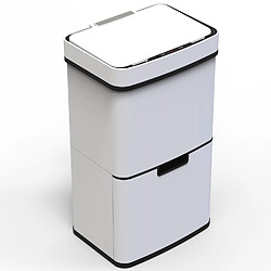 Poubelle automatique tri sélectif blanc 75l - BAT-SD802 WHITE - Narvik - KITCHEN MOVE