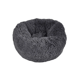 Toilinux Coussin doux et rond Snow pour chien et chat - Gris anthracite - Diam 55 cm