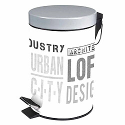 Paris Prix Poubelle à Pédale Imprimée Urban Loft 3L Blanc