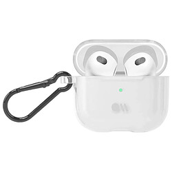 CASE MATE Coque pour Airpods 3 Tough en Silicone avec Accrochage Métallique Transparent