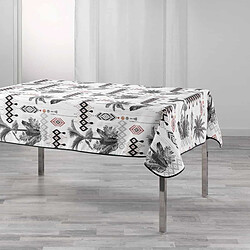 Paris Prix Nappe Imprimée Cocoty 150x240cm Blanc & Gris
