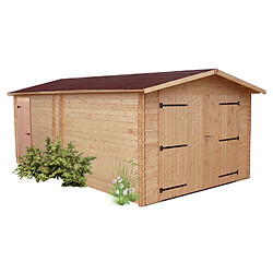 Garage denis madriers douglas 28 mm sans plancher - DE3554N - HABRITA