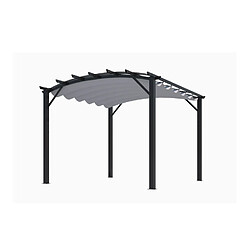 Pergola arche en acier 11.22 m² gris - PER3433GN - HABRITA