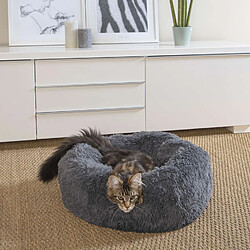Acheter Toilinux Coussin doux et rond Snow pour chien et chat - Gris anthracite - Diam 55 cm