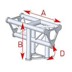 ASD 34 Angle structure triangulaire 3 départs 90 degrés vertical 0,40m x 0,55m ASD