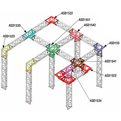 ASD 1541 Angle structure triangulaire 4 départs 90 degrés 0,35m x 0,35m ASD