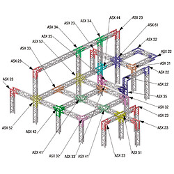 ASX 22 Angle structure triangulaire 2 départs 90 degrés 0,50 m x 0,50 m ASD