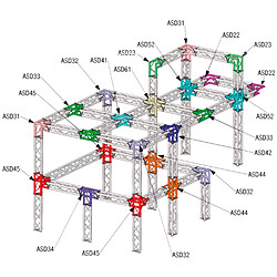 ASD 31 Angle structure triangulaire vertical 3 départs pied droit 90 degrés 0,40m x 0,40m x 0,40m ASD
