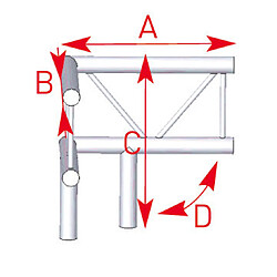 AEX 31V Angle 3 départs 90 degrés 0,50m x 0,50m x 0,50m ASD