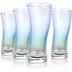 Vendos85 Lot 4 Verres Ondulés 380ml – Verre Borosilicate Artisan