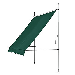 Helloshop26 Store banne téléscopique acier polyester 250 x 120 x 200-300 cm vert foncé 03_0008330