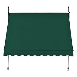 Helloshop26 Store banne téléscopique acier polyester 250 x 120 x 200-300 cm vert foncé 03_0008330