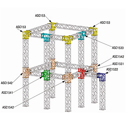 ASC 1533 Angle 3 départs 90 degrés 0,35m x 0,25m ASD