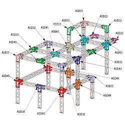 ASD 22 Angle structure triangulaire 2 départs 90 degrés 0,40m x 0,40m ASD