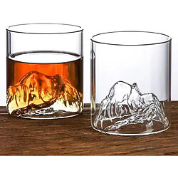 Vendos85 Lot de 2 verres à whisky design montagne – 283,5 ml