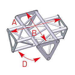 ASD 1541 Angle structure triangulaire 4 départs 90 degrés 0,35m x 0,35m ASD