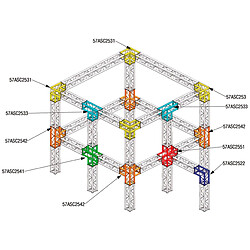 ASC 2522 Angle structure carrée 2 départs 90 degrés 0,50m x 0,50m ASD