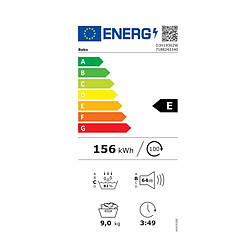 Sèche-linge pompe à chaleur 60cm 9kg blanc - D3H19302W/1 - B300 - BEKO
