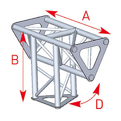 ASD 1534 Angle structure triangulaire vertical 3 départs 90 degrés 0,25m x 0,35m ASD