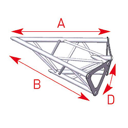 ASD 1520 Angle structure triangulaire 2 départs 45 degrés 0,40m x 0,40m ASD
